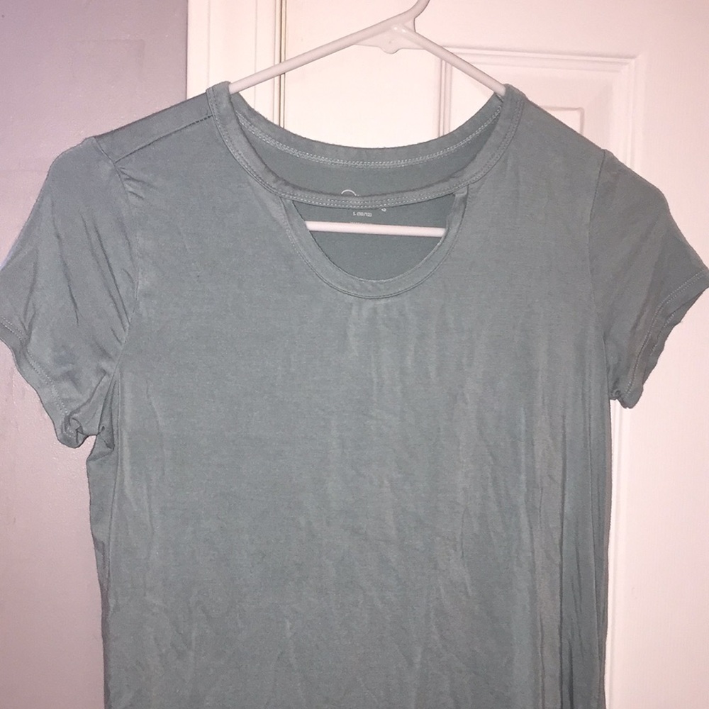 Blue T-Shirt with Small Cutout